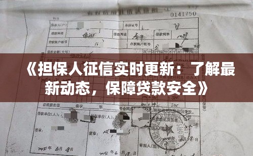 《担保人征信实时更新：了解最新动态，保障贷款安全》