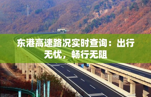 东港高速路况实时查询：出行无忧，畅行无阻