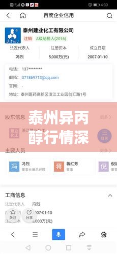 泰州异丙醇行情深度解析，原装产品市场动态速递