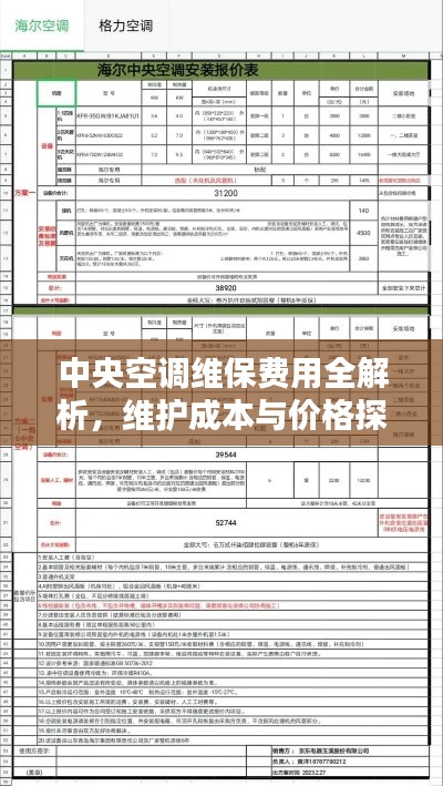 中央空调维保费用全解析，维护成本与价格探讨